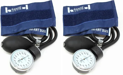 Dixie EMS Juego de esfigmomanómetro aneroide de lujo para bebés con brazalete infantil, funda de transporte y herramienta de calibración sin látex,