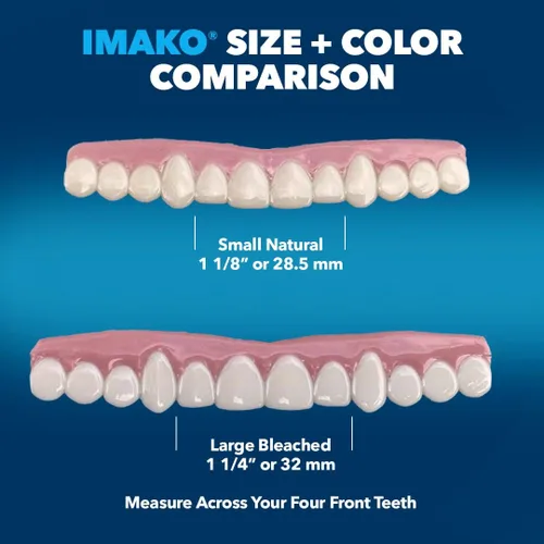 Vista 8 de Imako Cosméticos Premium para Parte Superior - Paquete de 2 - Pequeño, Blanco Blanqueado - Transformación de Sonrisa Hazlo Tú Mismo - Hecho en EE.UU