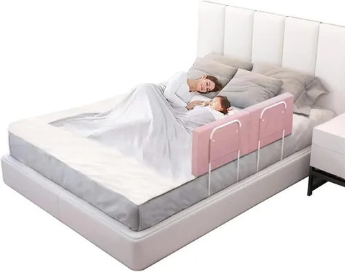 Vista 12 de Protectores de riel de cama para niños pequeños, rieles de cama ajustables con seguridad, rieles laterales de cama para cama individual, Gris