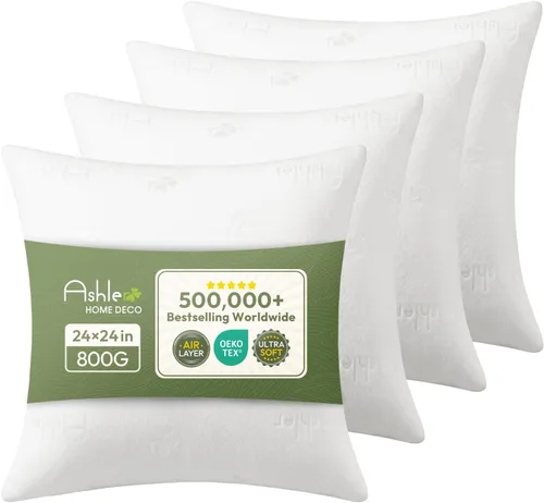 Vista 10 de Ashler Home Deco Almohadas decorativas, 12 x 20 pulgadas, con capa de aire, almohadas prémium para cama y sofá, almohada decorativa para interiores