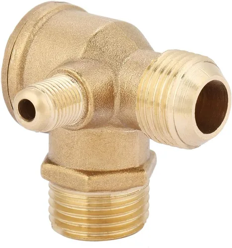 Vista 3 de BTER Fuerza Válvula de aire de latón de 90 grados, válvula de control para tubo para compresor para bomba de pistón para tanque de presión de aire