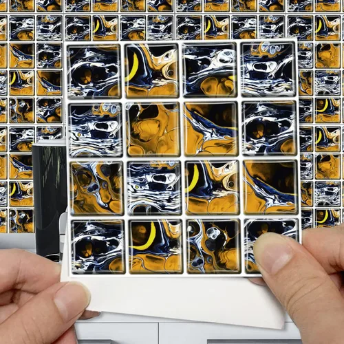 Vista 15 de Alwayspon 25 piezas de azulejos de mosaico autoadhesivos para decoración del hogar, azulejos adhesivos para despegar y pegar, azulejos adhesivos a