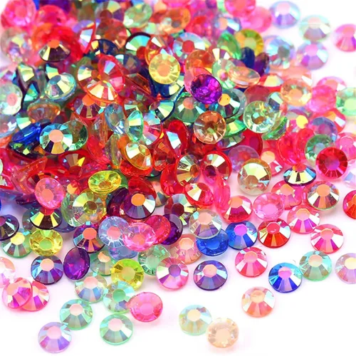 Vista 4 de 4500 piezas de diamantes de imitación SS12 AB de 3mm con parte posterior plana para uñas, manualidades, transparentes, brillantes, redondas, gemas