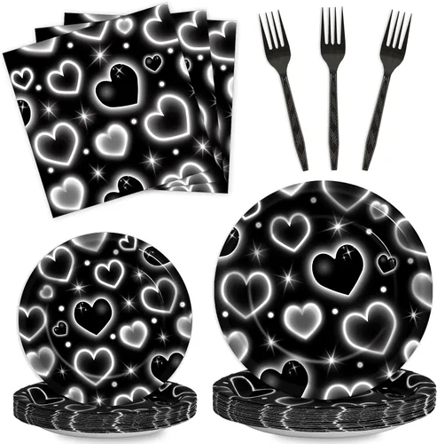 Vista 41 de Qyeahkj 100 piezas de platos y servilletas de patinaje en línea para fiesta rosa, suministros de decoración de cumpleaños con temática de patinaje