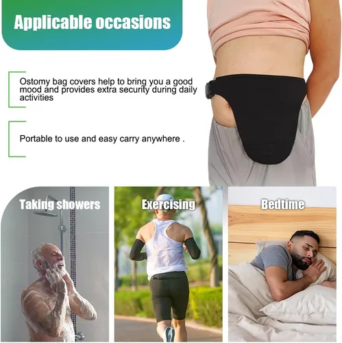 Vista 6 de Cinturón para bolsa de ostomía para hombres y mujeres – Cinturón de ostomía con correa ajustable, discreto soporte para bolsa de colostomía