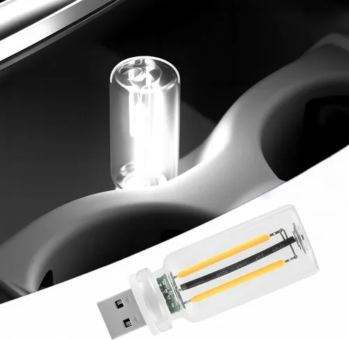 Vista 10 de 2 luces USB para el interior del automóvil, regulables al tacto, diseño de botella de vidrio retro mini adecuado para automóviles, dormitorios, Azul