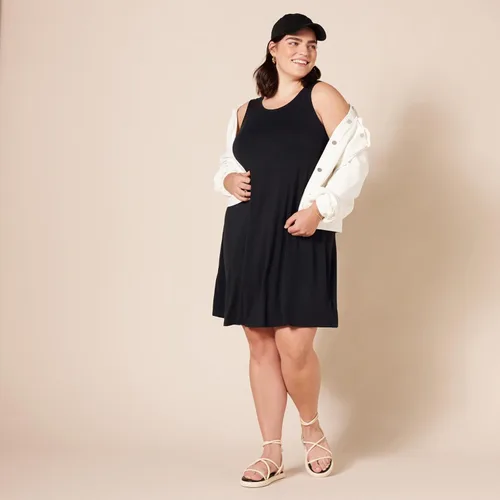 Vista 8 de Tienda Essentials - Vestido con vuelo y sin mangas para mujer (disponible en tallas extragrandes)