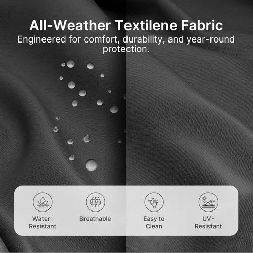 Vista 3 de Ahomly - Juego de 4 piezas de muebles de patio, juego de conversación para exteriores de Textilene con 2 sillas mecedoras y mesa de café con tapa