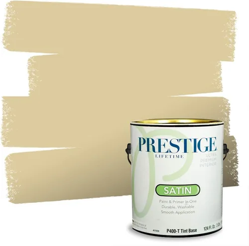 Vista 170 de PRESTIGE Pinturas de pintura exterior e imprimación en uno, 1 galón, plano, combinación comparable de Benjamin Moore* Manzanilla*
