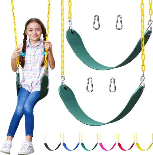 Vista 18 de Jungle Gym Kingdom Columpio para Conjunto de Columpios Exterior – Paquete de 1 Kit de Reemplazo de Asiento de Columpio con Cadenas de Alta