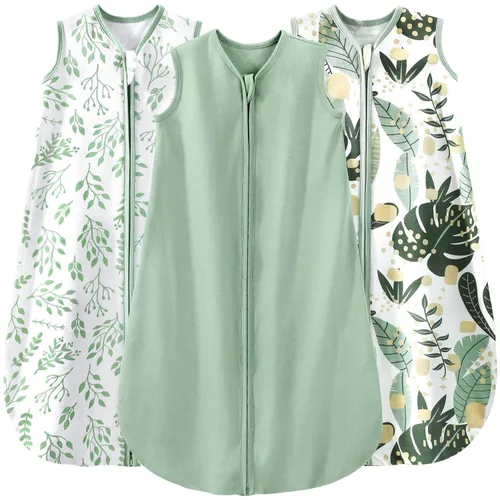 Vista 18 de Yoofoss Saco de dormir para bebé de 0 a 6 meses, manta para bebés 100% algodón orgánico, cremallera de 2 vías, TOG 0.5, saco de dormir para niños