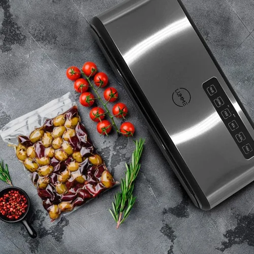 Vista 5 de Lumme Máquina selladora al vacío, potencia de succión de 110 W, bolsas incluidas, automática compacta de un solo toque con sistema de vacío externo