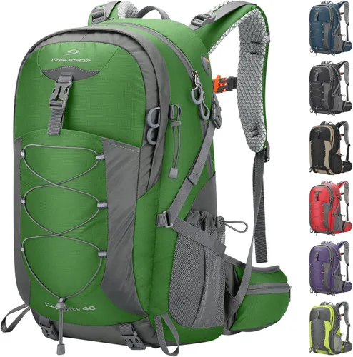 Vista 14 de Mochila de senderismo Maelstrom, mochila de camping, mochila de senderismo impermeable de 40 l con cubierta para la lluvia, mochila ligera de viaje