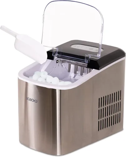 Igloo Máquina eléctrica para hacer hielo de encimera, automática y portátil, 26 libras en 24 horas, máquina de cubitos de hielo, cuchara y cesta de