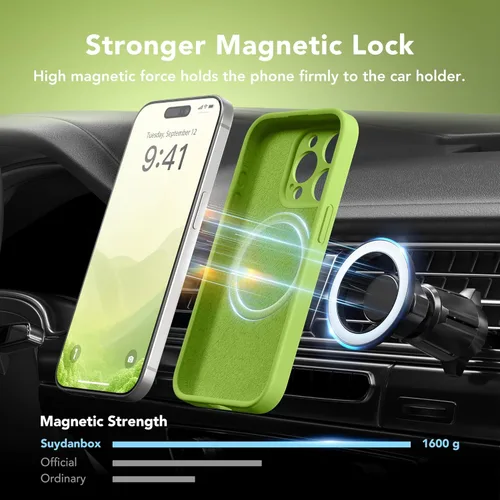 Vista 3 de Funda magnética para iPhone 15 Pro, compatible con MagSafe, [protección completa de la cámara] [2 protectores de pantalla] funda protectora