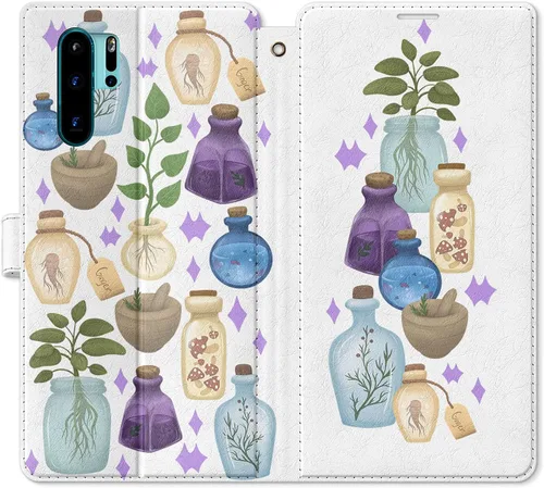 Vista 8 de Funda de repuesto para Huawei P30 Pro P30 Mate 30 Pro Mate 30 Mate 20 Pro Mate 20 Magnético Fast Food Art Salsa Folio Popcorn PU Cuero Tarjetero