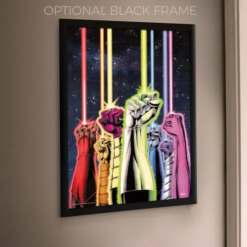 Vista 6 de MIGHTYPRINT DC Comics - Linterna verde - Lanterns Unite - La noche más negra - Anillos de potencia - Arte de pared duradero de 17 x 24 pulgadas - No
