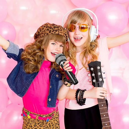 Vista 2 de NUOBESTY Micrófono de juguete de imitación para niños - Micrófono de plástico falso para regalos de fiesta de cumpleaños o juego de disfraces