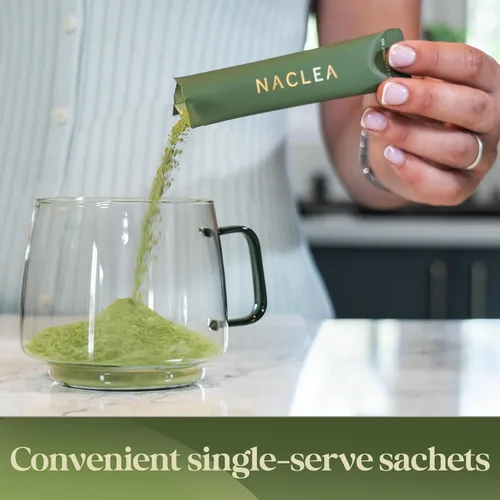 Vista 2 de Polvo de Té Verde Matcha con Setas de NACLEA - Té Verde Ceremonial Japonés Sin Azúcar con 18 Superalimentos de Setas y Colágeno Hidrolizado