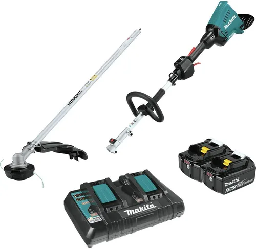 Makita XUX01M5PT 36V (18V X2) LXT® Kit de cabezal eléctrico de eje de par sin escobillas con accesorio de recortadora de cuerda (5.0Ah)