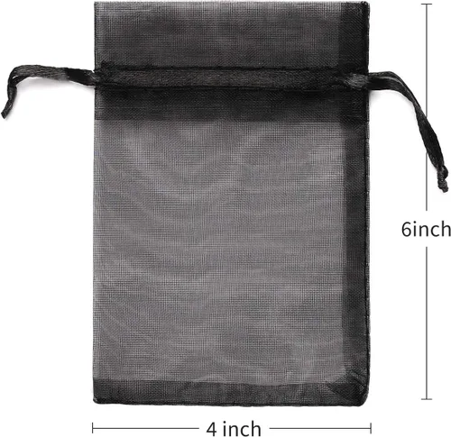Vista 2 de 100 bolsas de organza Akstore, 4 x 6 pulgadas, para boda, festival, fiesta, etc