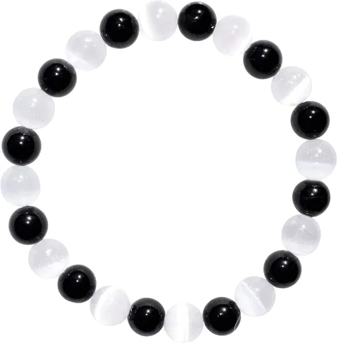 Vista 27 de Zenergy Gems Charged Premium Natural Gemstone Crystal 8mm Bead Bracelet + Moroccan Selenite Charging Crystal [Included]