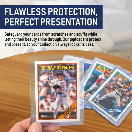 Vista 5 de Premium Seamless 20PT - 360PT Thick Top Loaders for Cards Top Loader Card Holder, Baseball Card Sleeves Hard Plastic, Hard Trading Cards Sleeves