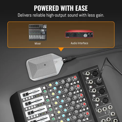 Vista 6 de Phenyx Pro Micrófono condensador de límite, micrófono supercardioide de tambor con conector XLR, interruptor ecualizador de dos posiciones
