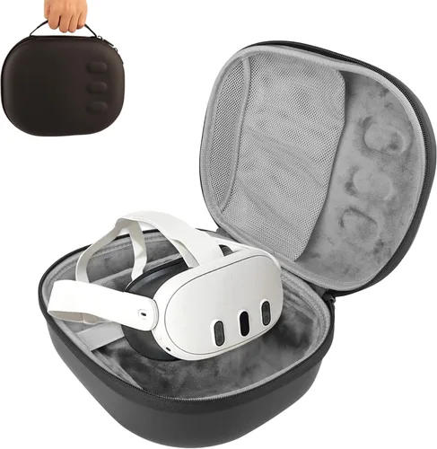 WEILE Estuche rígido de transporte compatible con auriculares Oculus Meta Quest 3 VR, controladores y accesorios de juegos, a prueba de golpes y