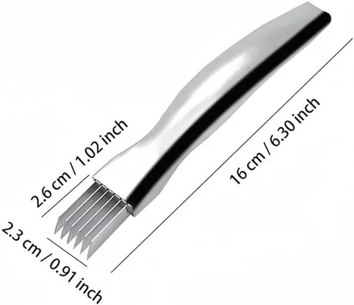 Vista 3 de 2024 Nuevo Cuchillo de Seda para Rallar, Cuchillo de Cebolla Verde Cortada de Acero Inoxidable, Cortador de Vegetales de Cocina, Cortador de Cebolla