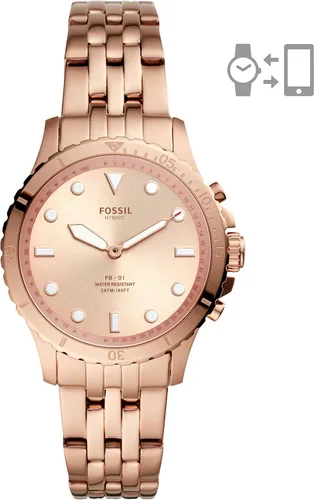 Vista 2 de Fossil FB-01 - Reloj inteligente híbrido de acero inoxidable para mujer con seguimiento de actividad y notificaciones de teléfonos inteligentes