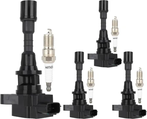 Vista 4 de Aintier Bobinas de bobina de encendido y bujías de iridio UF541 compatibles con Mazda 2006-2008 5 2.3L L4