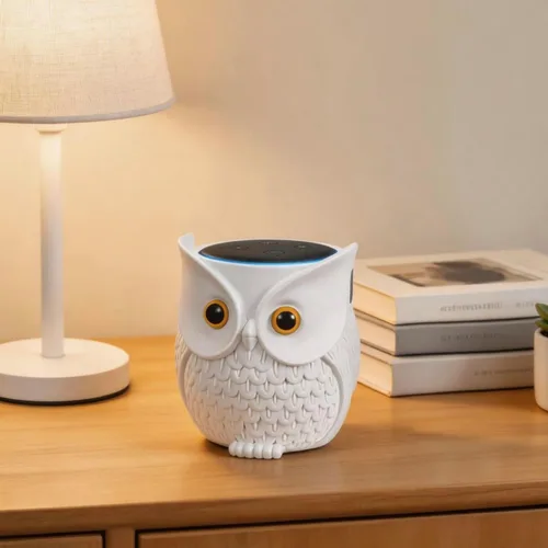 Vista 8 de Soporte para altavoz inteligente con estatua de búho mejorado para Echo Dot 4ª/3ª/2ª y 1ª generación, Google Home Mini/Google Nest Mini