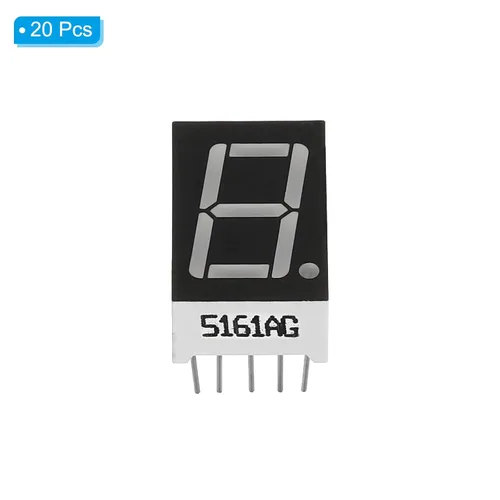 Vista 3 de PATIKIL Tubo digital con pantalla LED, paquete de 20 unidades de cátodo común 7 segmentos 10 pines, 1 broca, 2.2 V, 0.56 pulgadas, pantalla LED