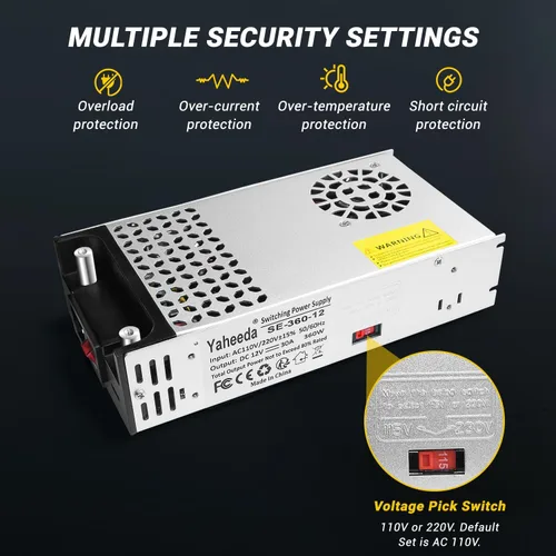 Vista 8 de Convertidor de nueva versión, convertidor de 110 V CA a 12 V CC, fuente de alimentación de 12 V, 360 W, 30 A, transformador de interruptor de CC