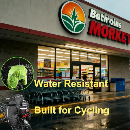 Vista 6 de Bolsa para maletero de bicicleta de 17 L - 35 L, expandible, bolsa rígida para bicicleta con bolsillos plegables, bolsa de transporte trasero