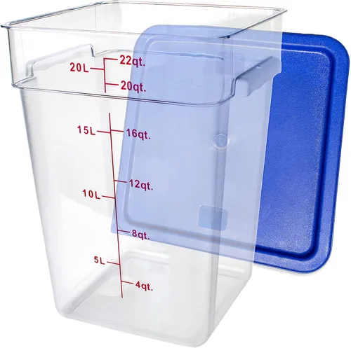 Vista 8 de Tiger Chef Envases cuadrados transparentes del policarbonato del almacenamiento de alimentos de la calidad comercial de 2 cuartos con las tapas