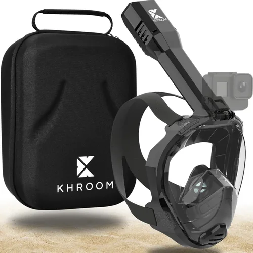 Khroom Full Face Snorkel Mask Adults | CO2-Safe Snorkeling Mask for Adults | 3X Larger Air Intake for Easy Breathing | Anti-Fog 180° View | Adult