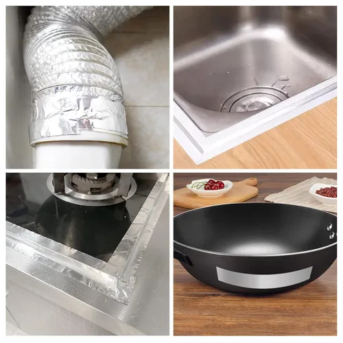 Vista 6 de Cinta de papel de aluminio – 2 pulgadas x 164 pies, cinta HVAC cinta de metal plateado para conductos, cinta adhesiva resistente para aislamiento