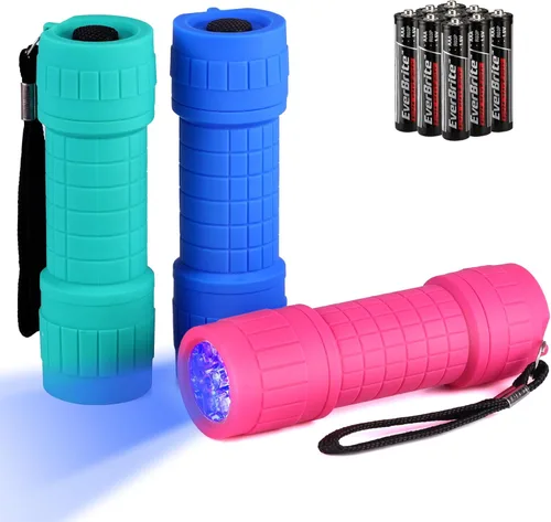 Vista 12 de EverBrite - Linterna de mano de 9 led (6 unidades), colores variados, pilas AAA incluidas; suministros para huracanes campamento, senderismo