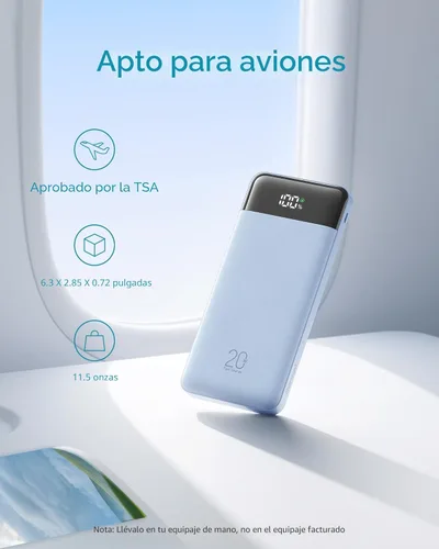 Vista 7 de Charmast 20000mAh Cargador Portátil con Cables Integrados, Banco de Energía de 22.5W para Viajes con Carga Rápida, Batería Externa USB C