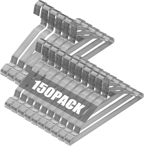 Vista 13 de SPECILITE Perchas de Alambre Paquete de 50, Perchas de Alambre de Metal para Ropa a Granel para Abrigos, Perchas de Metal que Ahorran Espacio
