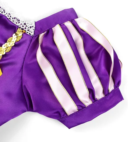 Vista 6 de JerrisApparel Disfraz de princesa para niñas, vestido de cosplay de Halloween, ropa de fiesta con accesorios