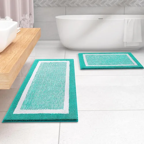 Vista 216 de OLANLY Alfombras de baño 30x20, tapete de baño de microfibra extra suave y absorbente, antideslizante, lavable a máquina, secado rápido, alfombra