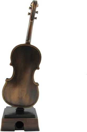 Vista 4 de Treasure Gurus - Instrumento de violín en miniatura, sacapuntas de metal, accesorio de escritorio, regalo de músico