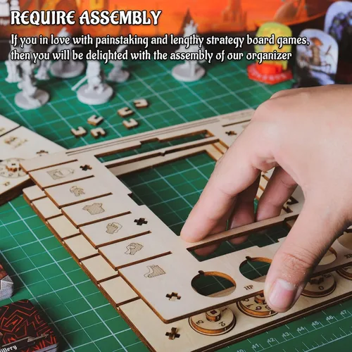 Vista 5 de CZYY JOTL Player Character Dashboard with HP & XP Dial Trackers Set of 2 Birch Plywood Hero Organizer Saving Your Table Space Great for Gloomhaven