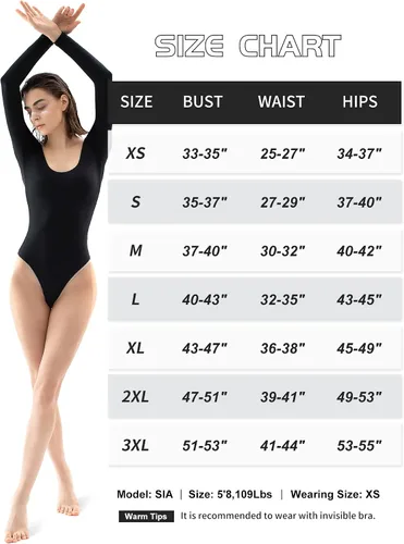 Vista 2 de PUMIEY Body de manga larga con cuello redondo para mujer, sexy, colección Smoke Cloud