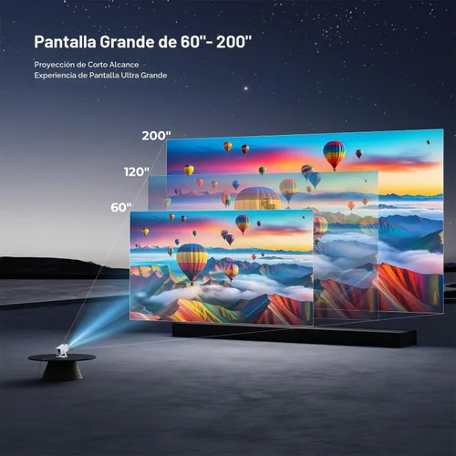 Vista 8 de Mini proyector con WiFi y Bluetooth, proyector portátil 4K 1080P soporte