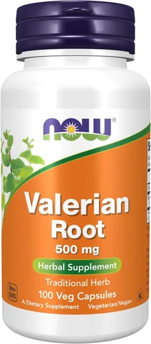 NOW Supplements, Raíz de valeriana (Valeriana officinalis) 500 mg, suplemento herbal, 100 cápsulas vegetales