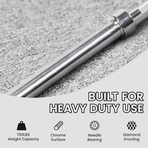 Vista 3 de Fitvids 2 Inch Olympic Barbell Bar, 5/6/7 Feet Bar with Collar for Home Gym Strength Training, weight lifting, Bench Press, 700 LB Capacity